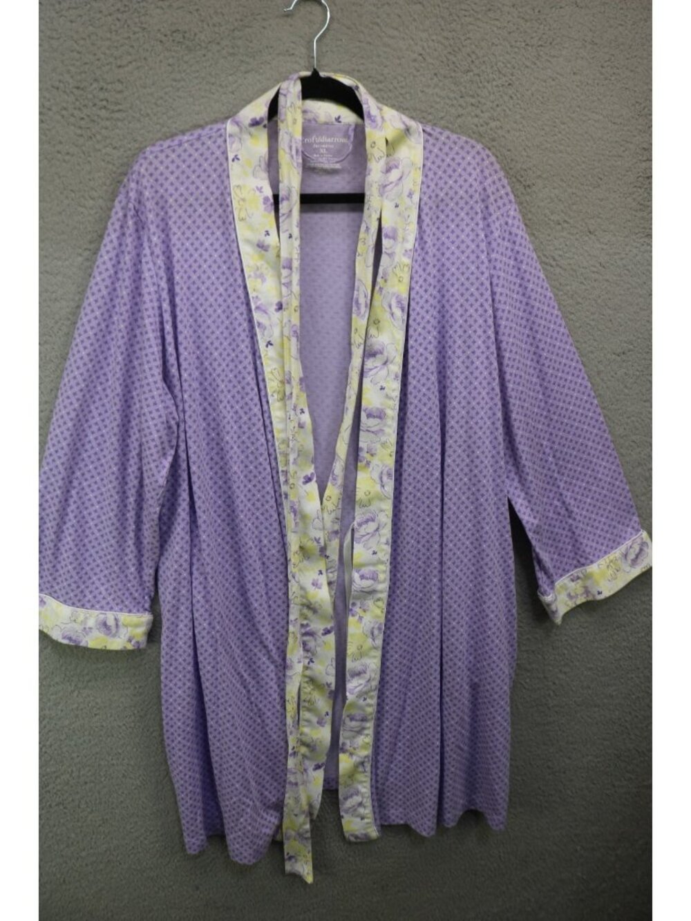 Croft & Barrow Purple Floral Belted Robe-Size XL-Pockets-Soft-Cozy Chic